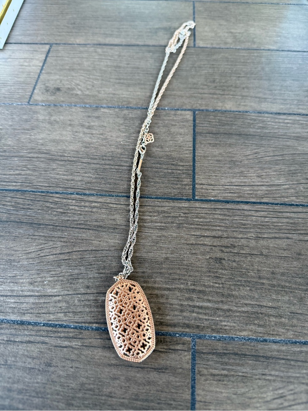 Kendra Scott Rose Gold Filigree Elle Pendant Necklace